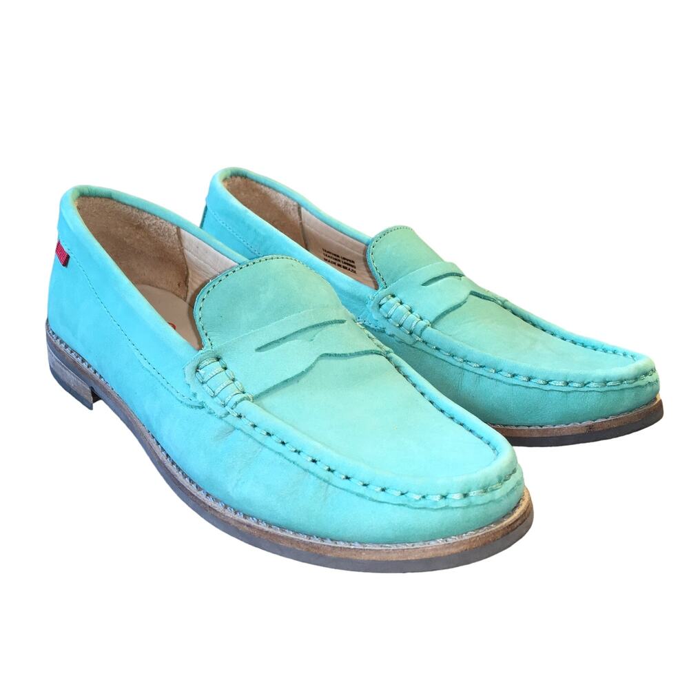 Marc Joseph New York Kids Unisex Size 3 Turquoise Loafer Shoe Kidcore Youth